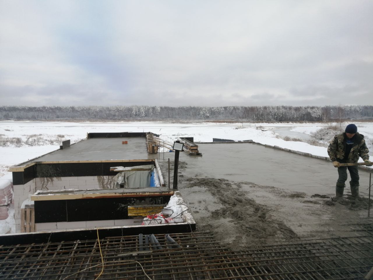 Бетонирование плиты перекрытия